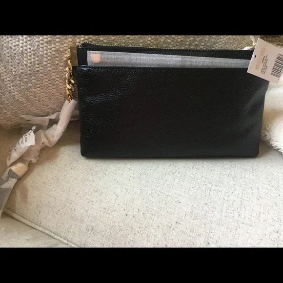 Michael Kors James Large Black Leather Zip Clutch | NWT - Picture 3 of 3